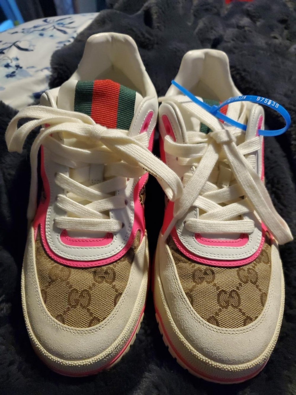 Gucci Screener GG Canvas Pink Low-Top Sneakers EU 38.5